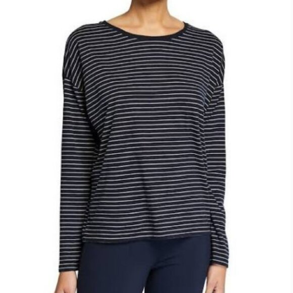 Vince Navy and White Striped Knit Top - Picture 1 of 4